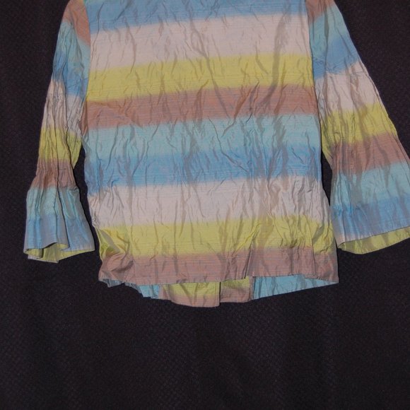 Penta Women's Multi Pastel Color Green/Beige/Aqua Short Jacket Size 14 - Picture 4 of 12